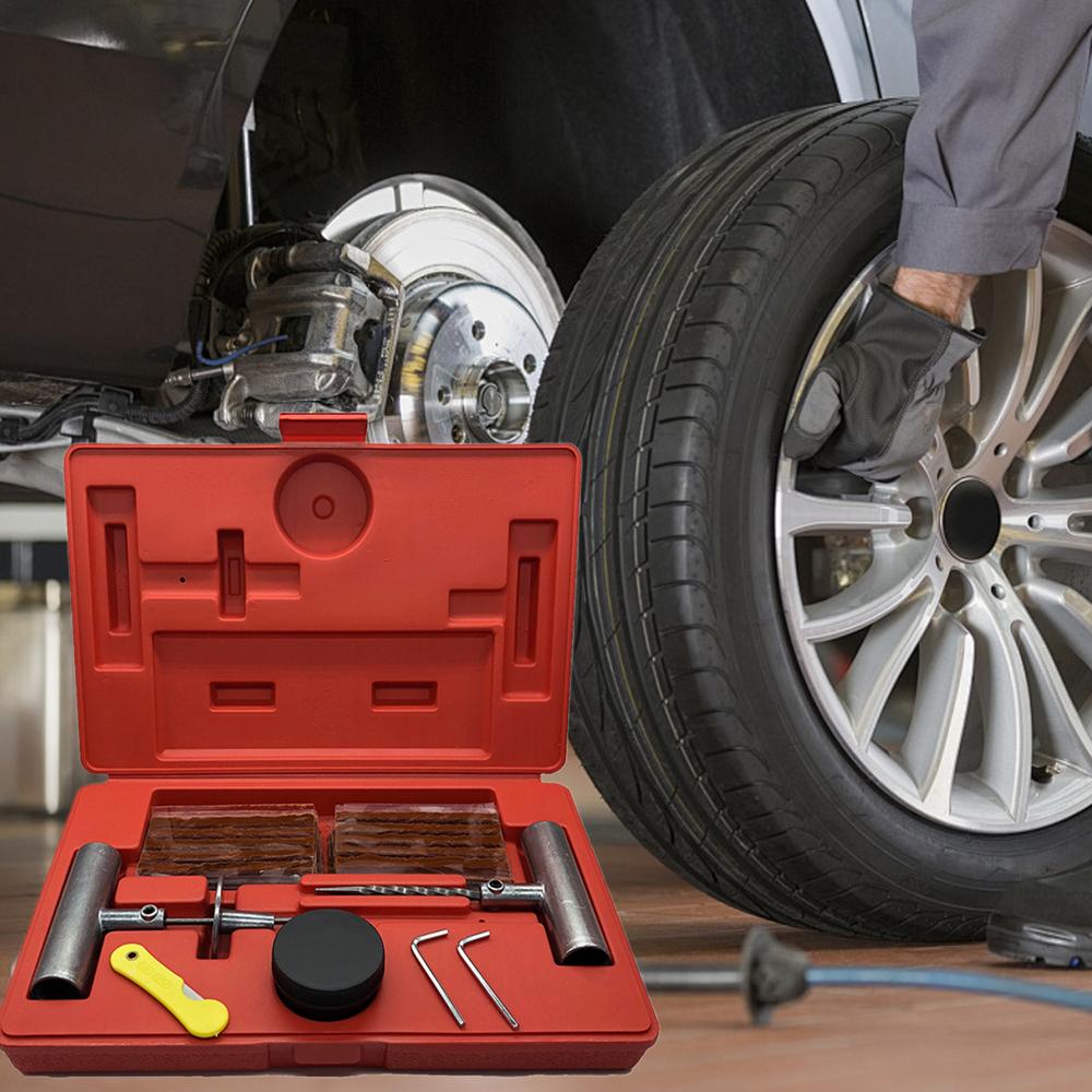 Tire Repair Kit Tire Kit Repair For Car 37Piece Portable Gear Puller Removal Accessories For Auto Truck Bike Mower Lawn Bicycles