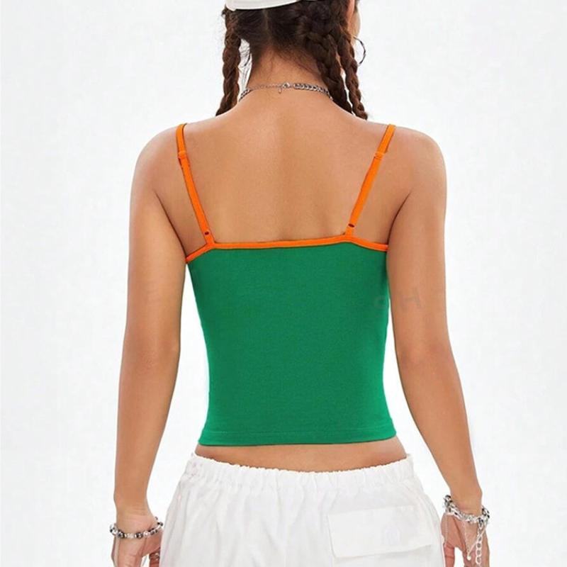 Y2K Europeisk og Amerikansk Street Personlighet Trend Instagram Bokstavtrykt Sexy Off Back Tanktopp