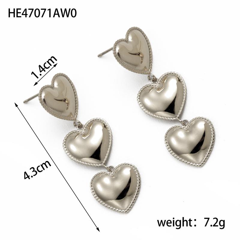 CARLIDANA Geometric Textured Waterproof Gold Plated Conch Spiral Stainless Steel Jewelry Heart Earrings Tiger Eyes Stone Woman