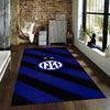 Tapis Rayé Inter Milan Bleu et Noir avec Logo de l'Équipe, Étoiles Convient pour une utilisation comme tapis antidérapant pour salon chambre canapés