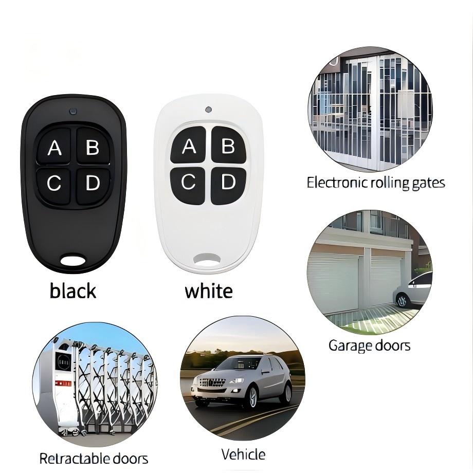 Gantch 433MHZ Universal Learn Copy Remote Control suitable for control garage doors electric gates security systems,YDABCD-Black