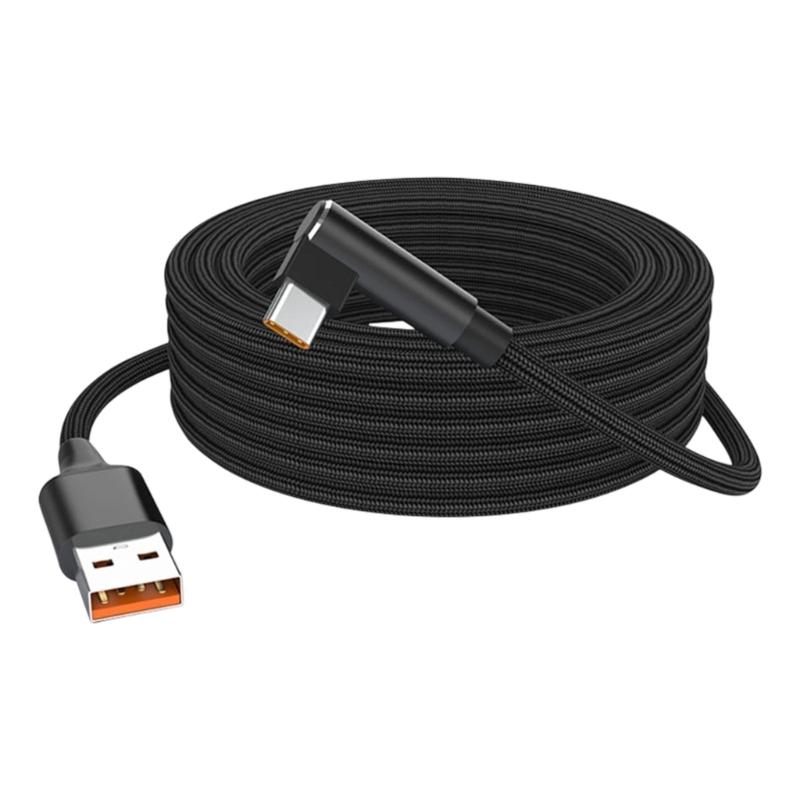 L Shape Type C Charging Cord 6A Fast Charging Cable with Reinforced Braiding for Smartphones Pad Available in 3 Size