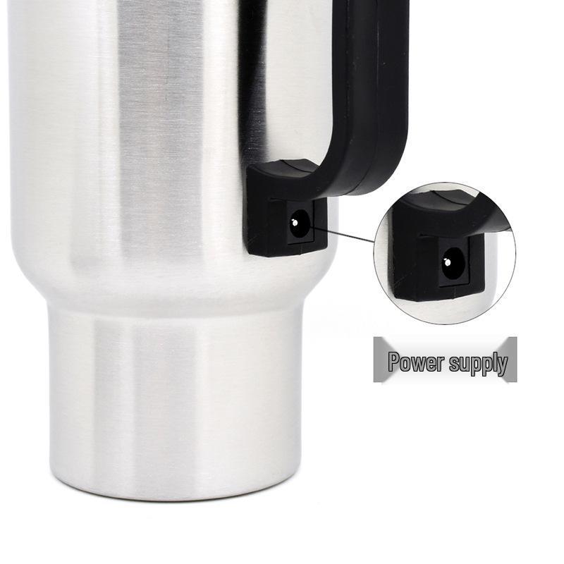 12V Double-Layer Stainless Steel Car Heating Cup, 450ml Capacity