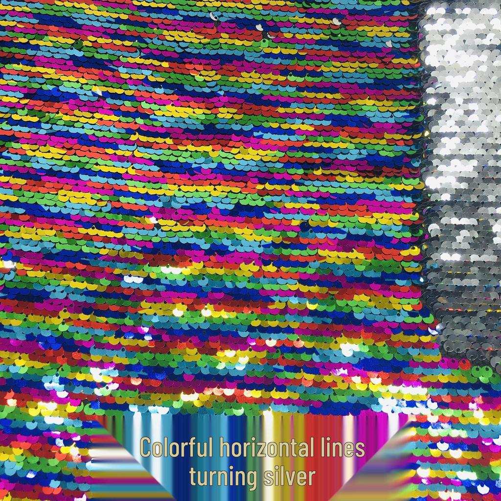 50-Color Double-Sided 5mm Sequin Fabric for Clothing, Luggage, and Wall Decoration