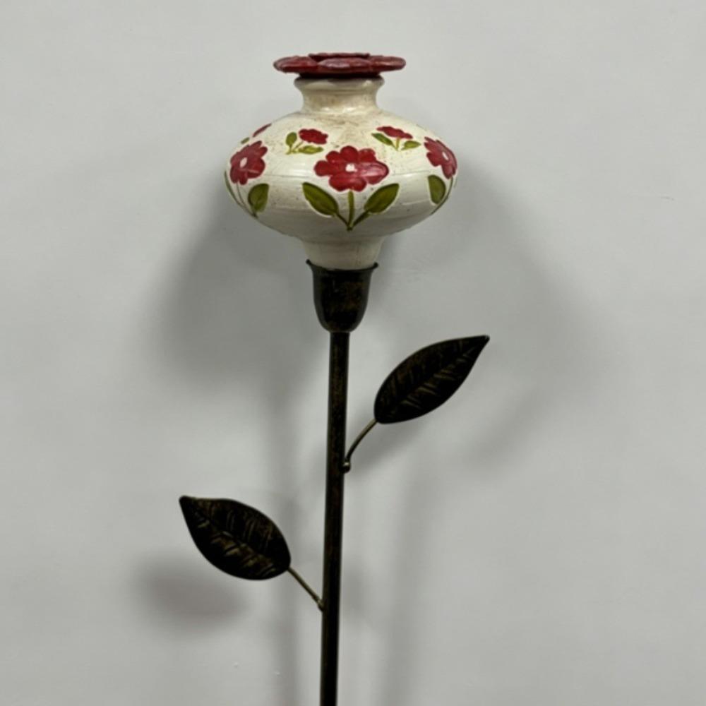 Resin Flower Hummingbird Feeder Garden Stake Hand Painted Bird Feeder Tray  Bird Enthusiasts
