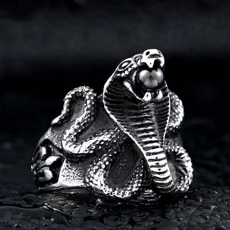European and American S Men's Ring Cobra Domineering Men's Trendy Ring