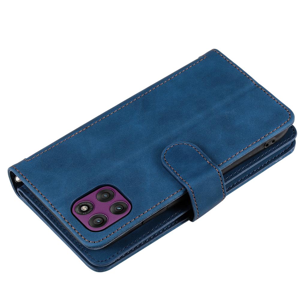 For Motorola Edge 70 5G Case 9 Card Slots Zipper Wallet PU Leather Phone Cover with Wrist Strap
