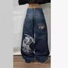 JNCO Streetwear Y2K Hip Hop Εκτύπωση Φαρδύ Πόδι Τζιν Δένετσο Ανδρικό Γυναικείο Φθινόπωρο Casual
