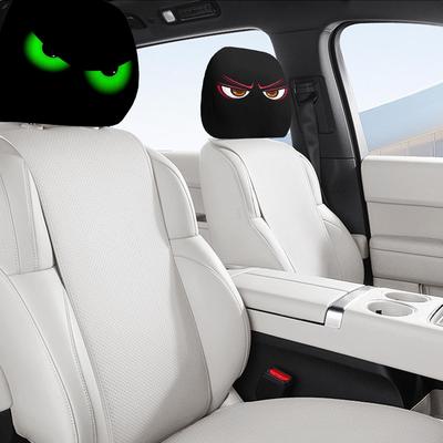 Car Headrest Covers 2 Pieces Dirt-Proof Covers With Big Eyes Design Elastic Protector For Automotive SUV Truck Vehicle Interior