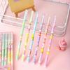 Back To School Season 144Pcs 0.5mm Cartoon Fantastic Unicorn Design Straight Pole Black Neutral Pen, Perfect for School Prize Pen Stationery, Office S
