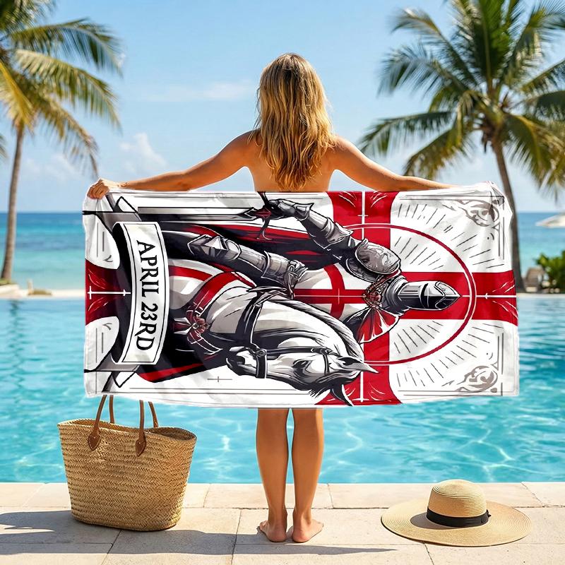 Cross Templars Knight Fashion Beach Towel: Ideal for Summer Adventures Soft, absorbent and quick drying suitable for swimming and bathing