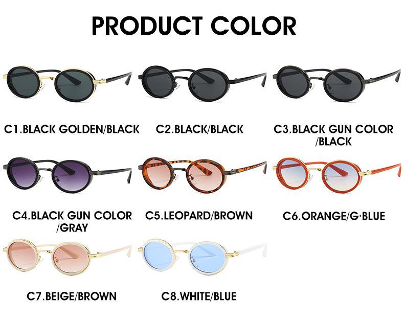 Metal Style Small Frame European & American Oval Sunglasses - UV Protection for Men & Women