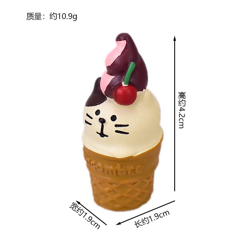 Zakka Summer Ice Cream Truck Monster Chocolate Cool Mint Popsicle Cone Cat Cute Snow Monster Creative Miniature Scene Decoration