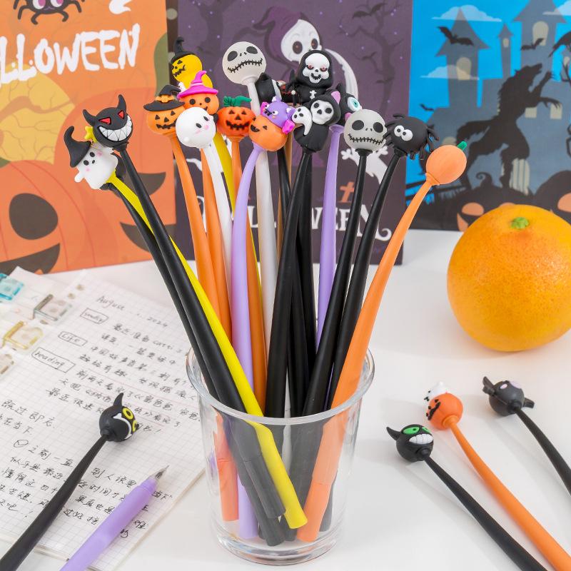 5/10/20/30Pcs Halloween Bat Ghost Pumpkin Shake Neutral Pen Student Gifts Prizes Writing Supplies Stationery Back To School