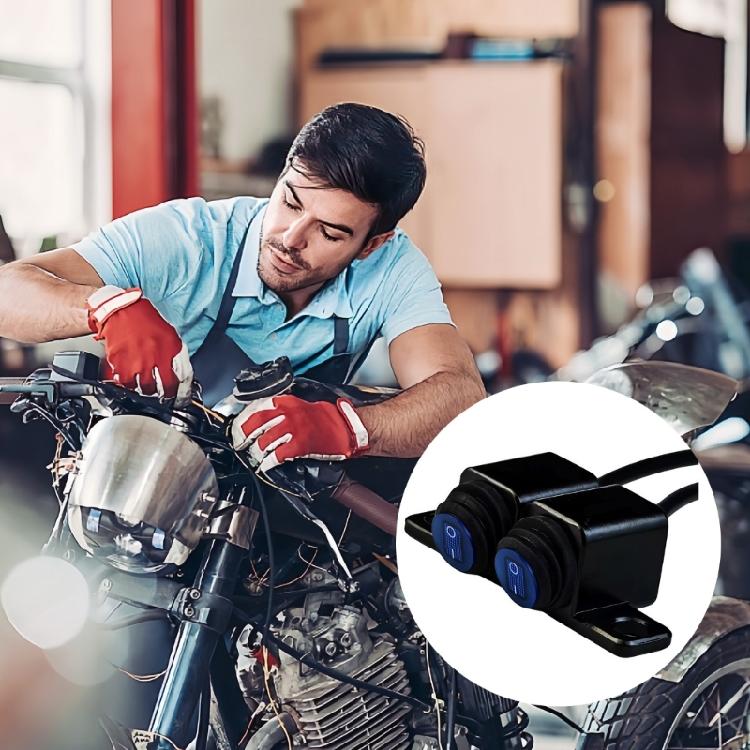 Motorbike Accessories Blue Light 2 Control Button Handlebar ON Off Switches Motorcycle Switches Waterproof for Headlight
