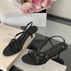 Fashion Bailamos Brand Wowen Sandals Stiletto Heels Shoes Luxury Female Cross-tied Footwear Fashion Round Toe Ladies Medium Heels Pumps