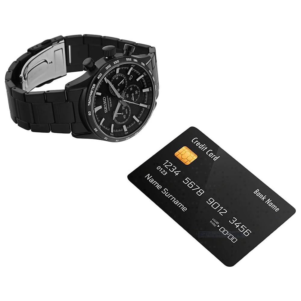 Seiko Chronograph Black Watch SSB415P1 Men's Overseas Model