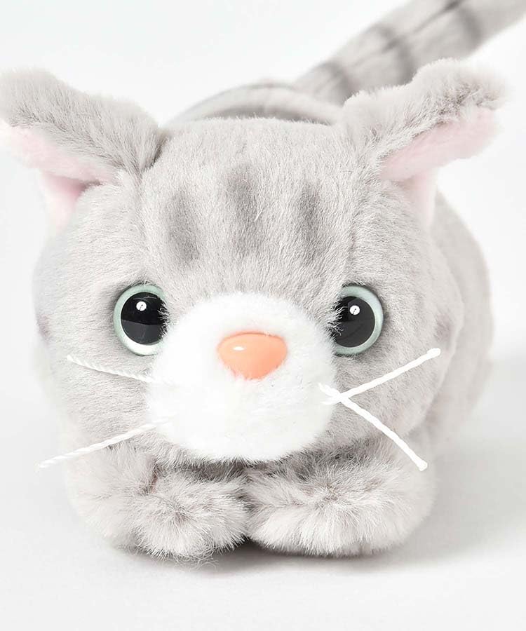 Bleu Bleuet Lying Down Chubby Cat Plush Toy (Black)