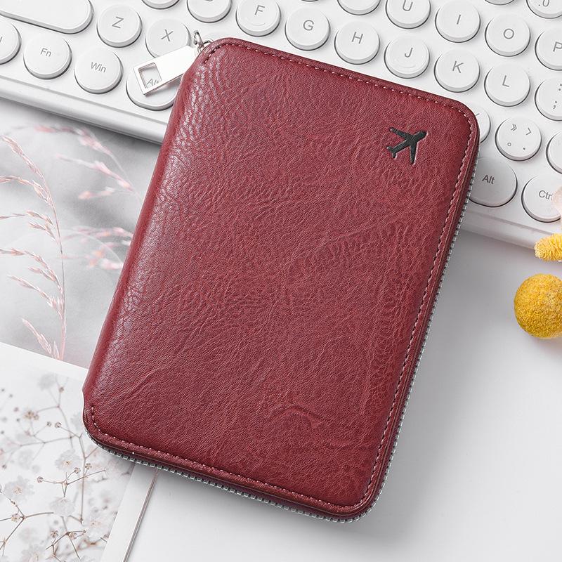 Cross-Border Large Capacity Travel Passport Holder with Zipper: Ticket and Card Storage, Customizable Logo