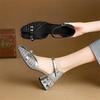 Fashion New Summer Sandals Split Leather Round Toe Sandals for Women Fashion Rivet Fish Mouth Sandals Ladies Shoes Women High Heels