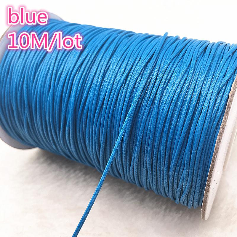 10 meters 1mm Waxed Cotton Cord Waxed Thread Cord String Strap Necklace Rope Bead DIY Jewelry Making For shamballa Bracelet