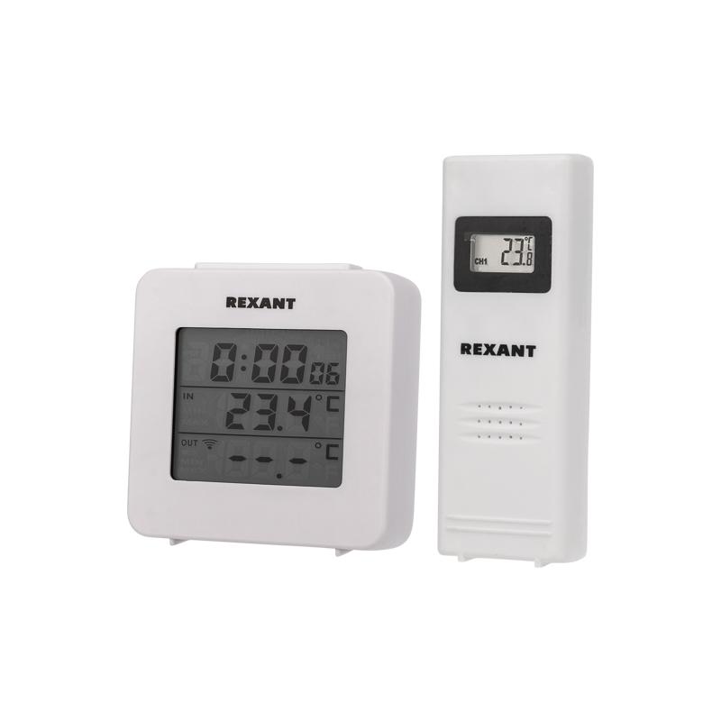 

Метеостанция Rexant с часами и беспроводным дистанционным датчиком 70-0592