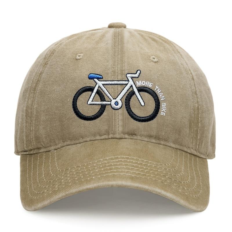1pc Bicycle Pattern Embroidered Lightweight Baseball Cap,Unisex Breathable Lightweight Adjustable Dad Hat for Cycling Enthusiast