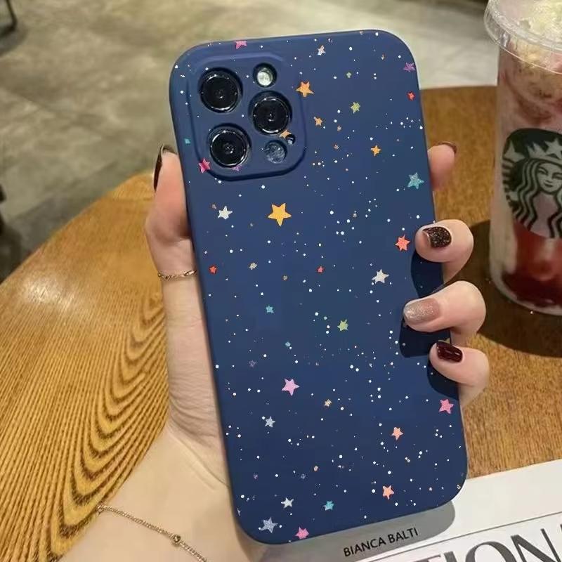 

Dazzling Starry Sky Print Phone Case For Samsung Galaxy S25 Ultra S26 S24 S23 FE S22 Plus S21 S20 A54 A55 A35 A15 Silicone Cover Galaxy S20 Ultra синій