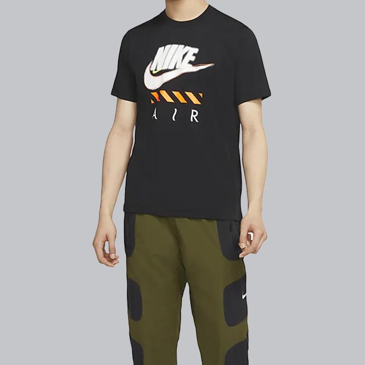 Nike Casual Sport Breathable Round Neck Printed Short Sleeve T-Shirt Men Tops Black CT6533-010