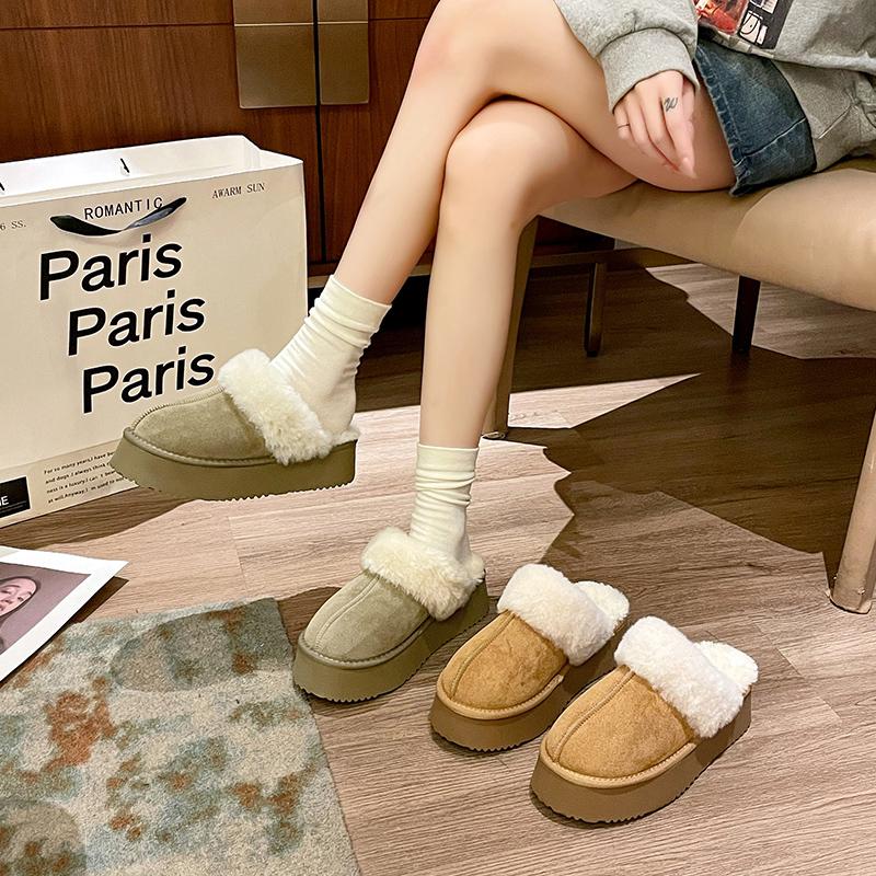 Women's Fashionable and popular high-quality Thick Bottom Anti-Slip Fleece-Lined Heightening Slippers Cotton Slippers for Women