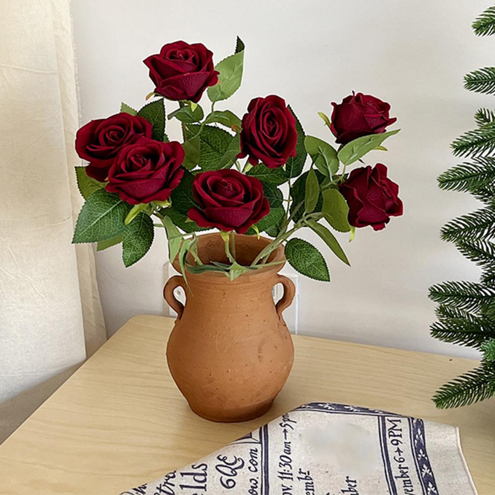 5pcs Simulated Rose Bouquet Artificial Flower Arrangement Vibrant Simulated Flower Bouquets No Withering Long-lasting Decor for Home