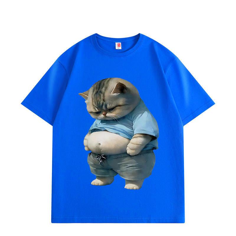 

Funny Chubby Cat Meme Graphic T Shirts Men Women Fashion Trend Cartoon Short Sleeve T-shirts Summer Loose Cotton T-shirt 3XL