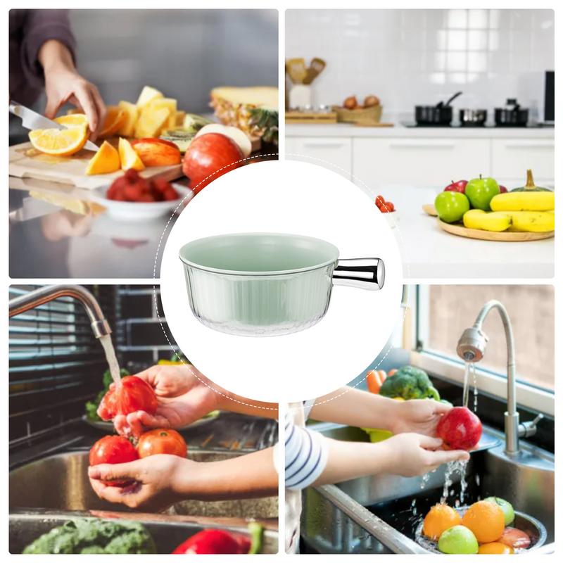Fruit Wash Bowl Veggie Strainer With Handle Draining Basket Veggie Cleaner Bowl Portable Fruit Washer For Rinsing Food Draining