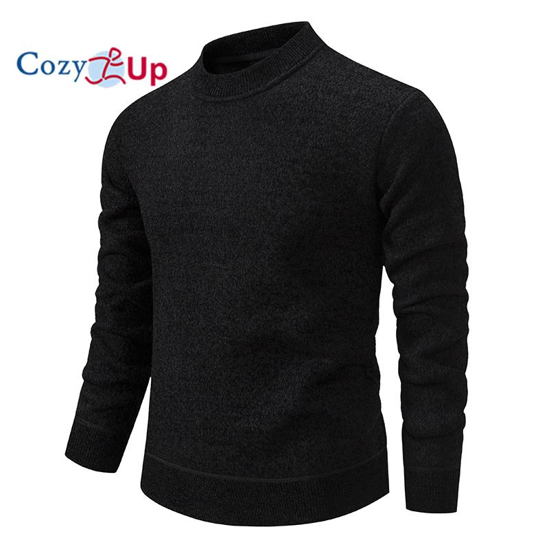 Cozy Up New Style Plus haine pentru bărbați din catifea Pulover de marime mari Tricoturi de culoare solidă pentru bărbați Slim Fit Guler rotund Largi M-3XL
