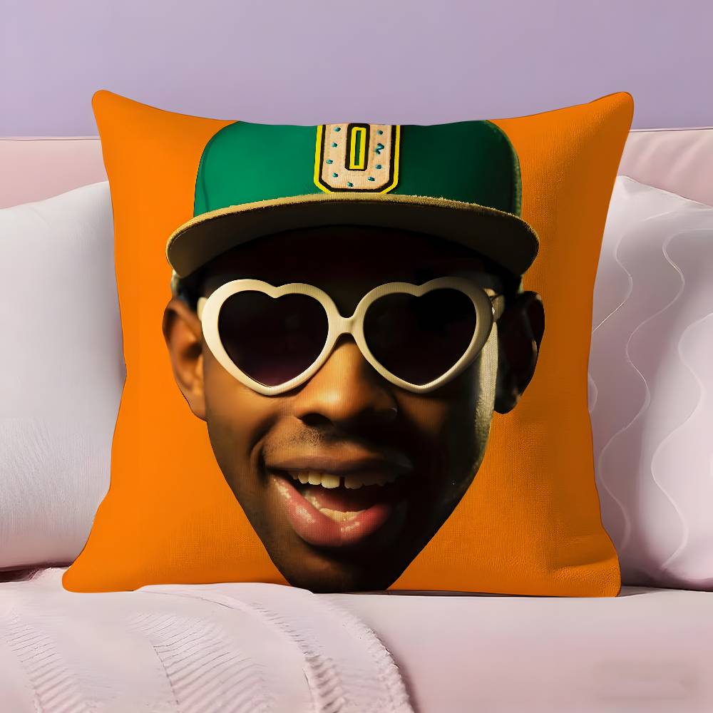 

T-Tyler the Creator Рэпер Наволочка Наволочка Ультрамягкая Приятная к коже Ткань Комфорт как облачко и Скрытая молния 12x12Inch