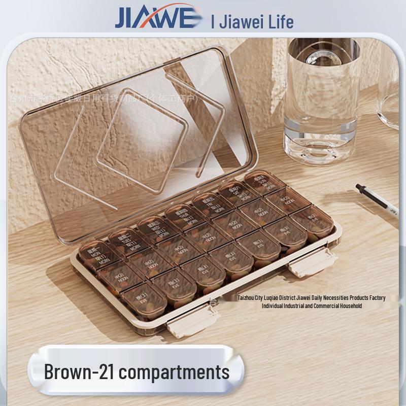 

Senior-Friendly Large Print Pill Organizer with Cutter, Portable 7-Day Travel Medicine Dispenser