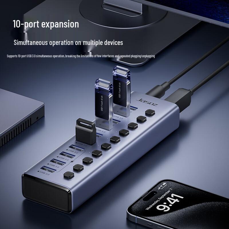 Jasoz USB 3.0 10-Port Hub 10-Port