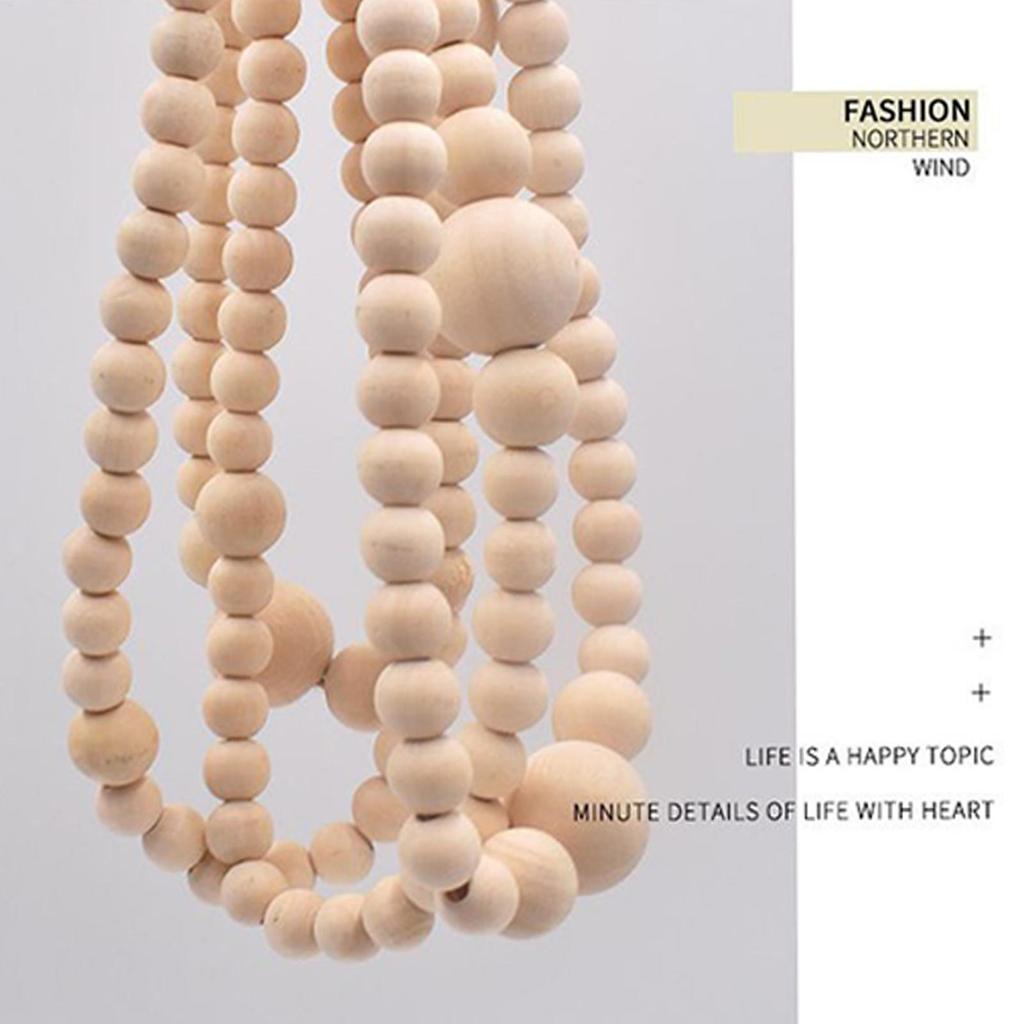 Christmas Wooden Beads 12 Feet Wreath Tree Decorations Wood Beaded Decor For Christmas For Year-Round Home Thanksgiving Holiday