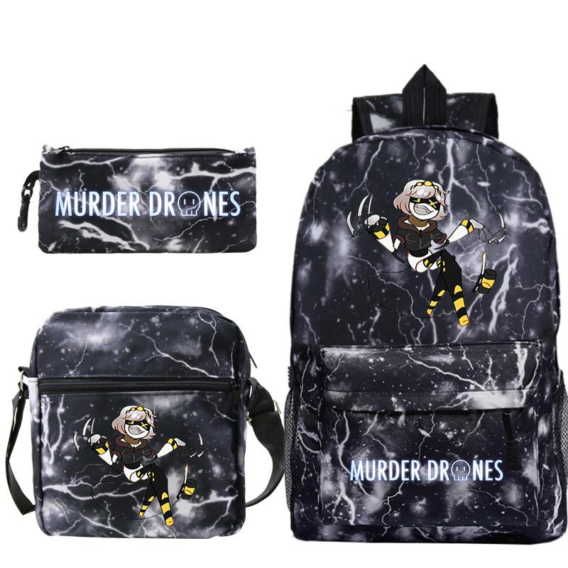 Murder Anime Peripheral Printed Children's School Bag Set Cross-border Leisure Student Backpack Three-piece Set