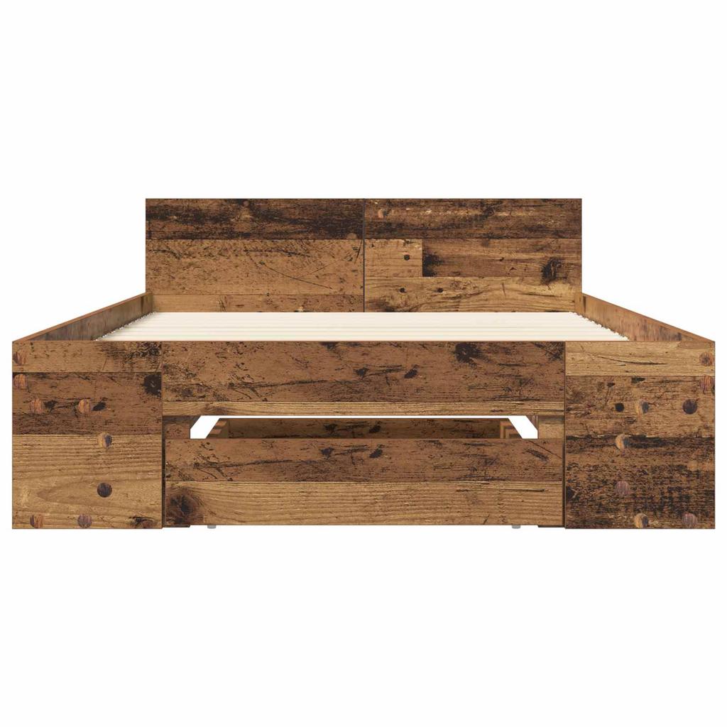 Bed Frame with Storage Reclaimed Wood 80 X 200 Cm Engineered Wood