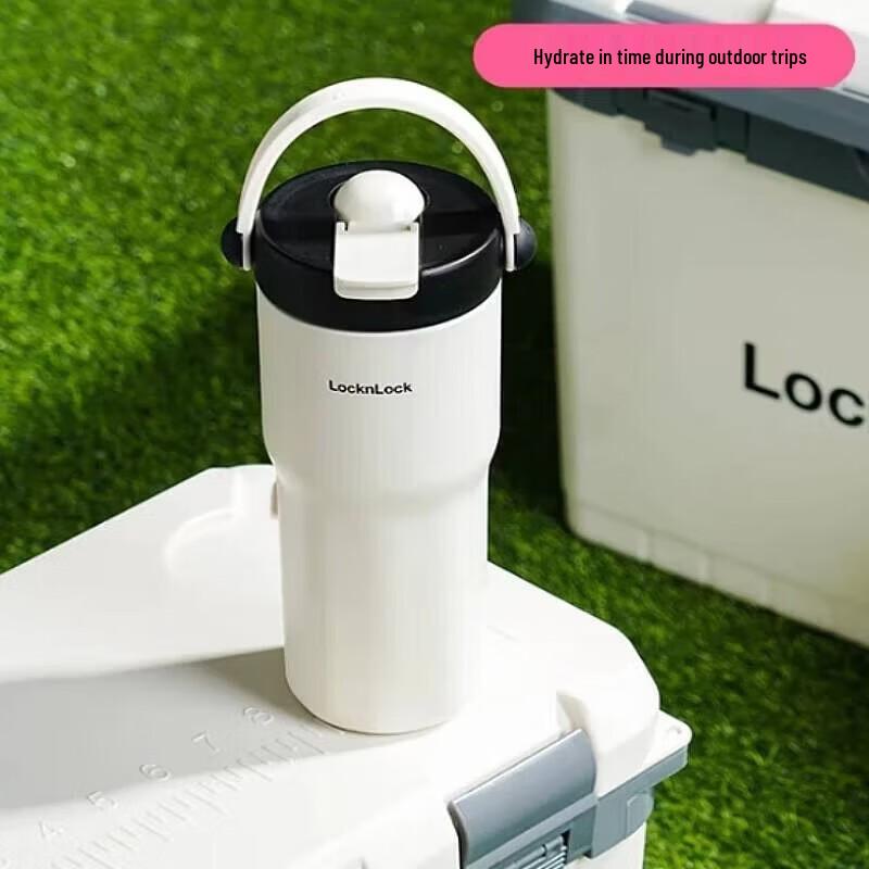 Lock&Lock 670ML Insulated Water Bottle with Straw and Handle
