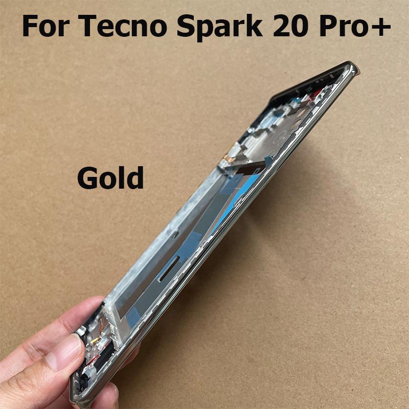 6.78" For Tecno Spark 20 Pro Pro+ Plus Middle Frame Front LCD Frame Bezel Plate Housing With Side Buttons Replacement