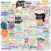 200 Creative Illustrations In English Motivational Passionate Phrases Stickers Decorative Folders, Pencil Case Refrigerators