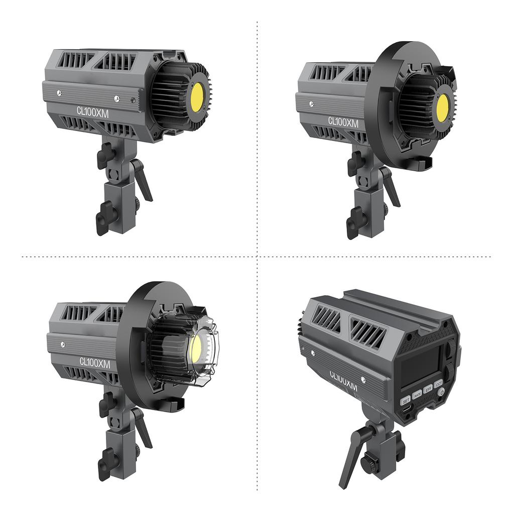 COLBOR CL100XM Studio COB Photography Light 110W LED Video Light 5600K CRI97+ Dimmable 7 Lighting Effects APP Control with Mount Reflector Carr