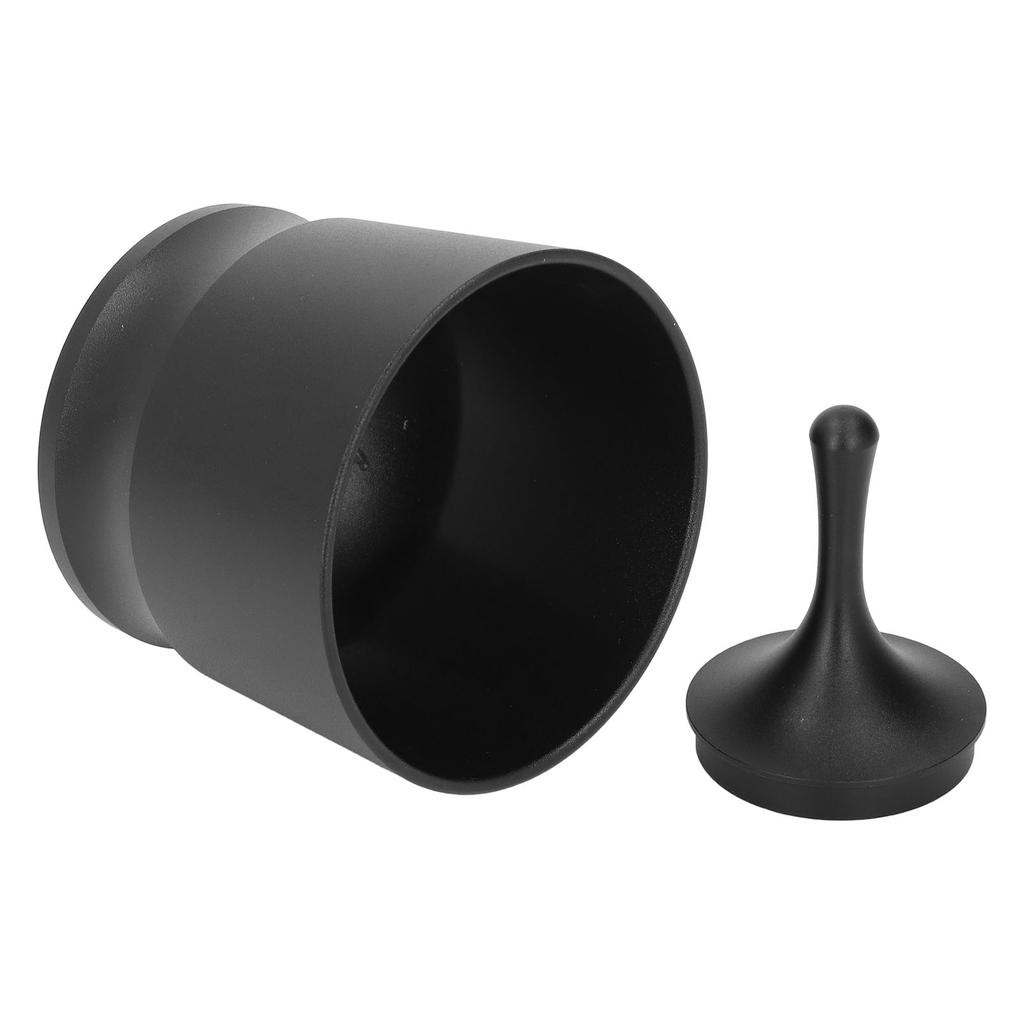 Coffee Powder Picker Aluminum Alloy Ergonomic Coffee Powder Receiver for 51mm 53mm 58mm Portafilter Black