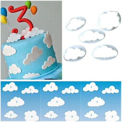 5 Stück/Set Wolkenform Ausstechform Maßgefertigt 3D-gedruckt Fondant Ausstechform Keksausstecher für Kuchendekorationswerkzeuge 2020 Neu