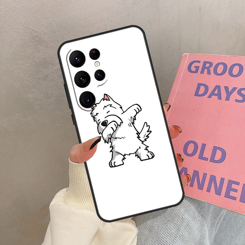 Cartoon Westie Dog Case For Samsung Galaxy S21 S22 S23 S24 S25 Ultra S9 S10 S25 Plus S20 FE S25 FE Cover Coque