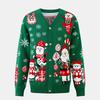 New Christmas cardigan custom autumn and winter European and American loose and versatile men's and women's casual jacquard knitted sweater jacket
