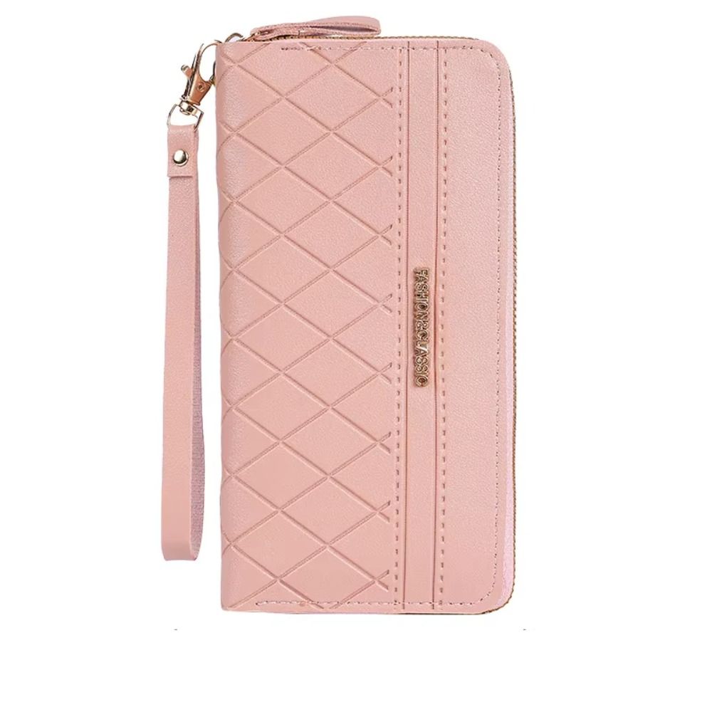 Long Women's Clutch Bag Pu Leather Mobile Phone Bag Simple Lady Long Wallet  Card Holder