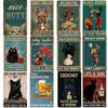 Black Cat Women Metal Sign Vintage 30 *20cm Tin Plaque Coffee Yoga Bedroom Club Decoration Home Vintage Art Plate Wall Poster